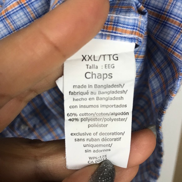Chaps Plaid Button Down Short Sleeve Shirt XXL - Picture 6 of 6